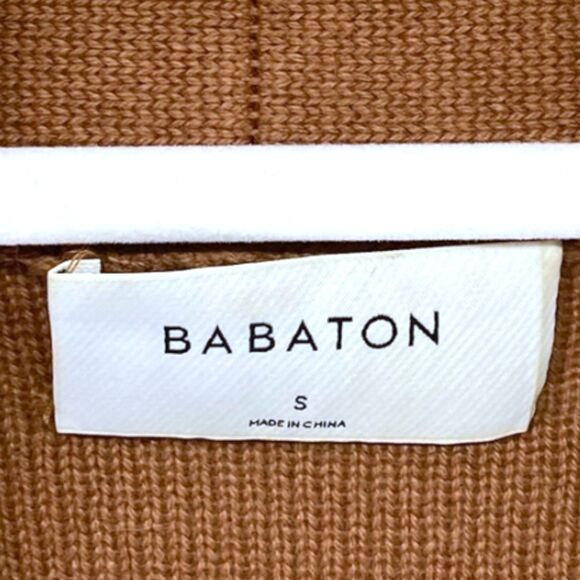 Aritzia Babaton Beekman Cashmere Wool Cardigan Size Small Camel Brown - Picture 4 of 6